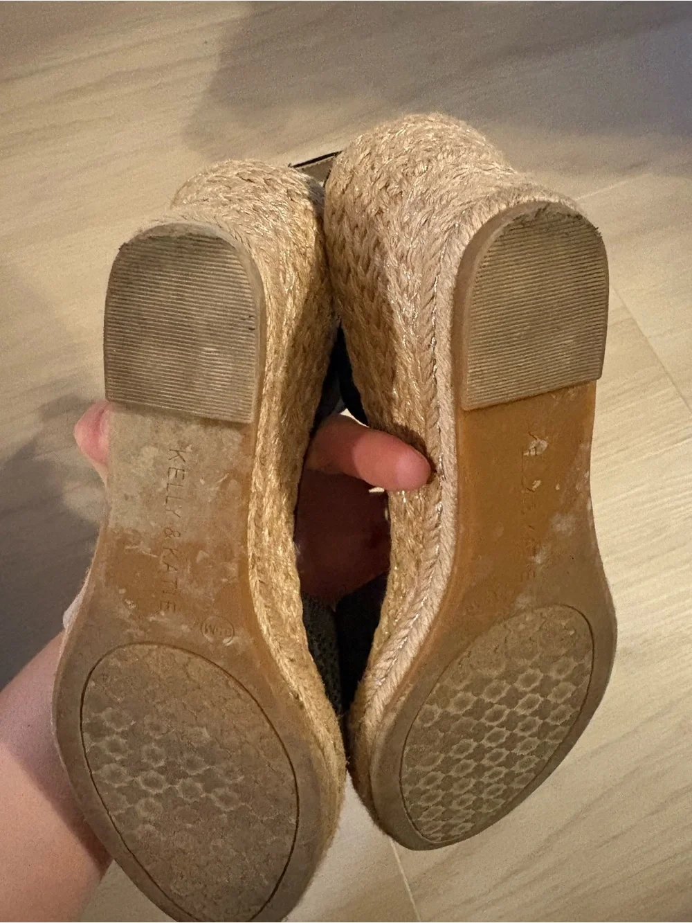 Kate Spade Black Espadrille Wedge Sandals with elastic Ankle strap